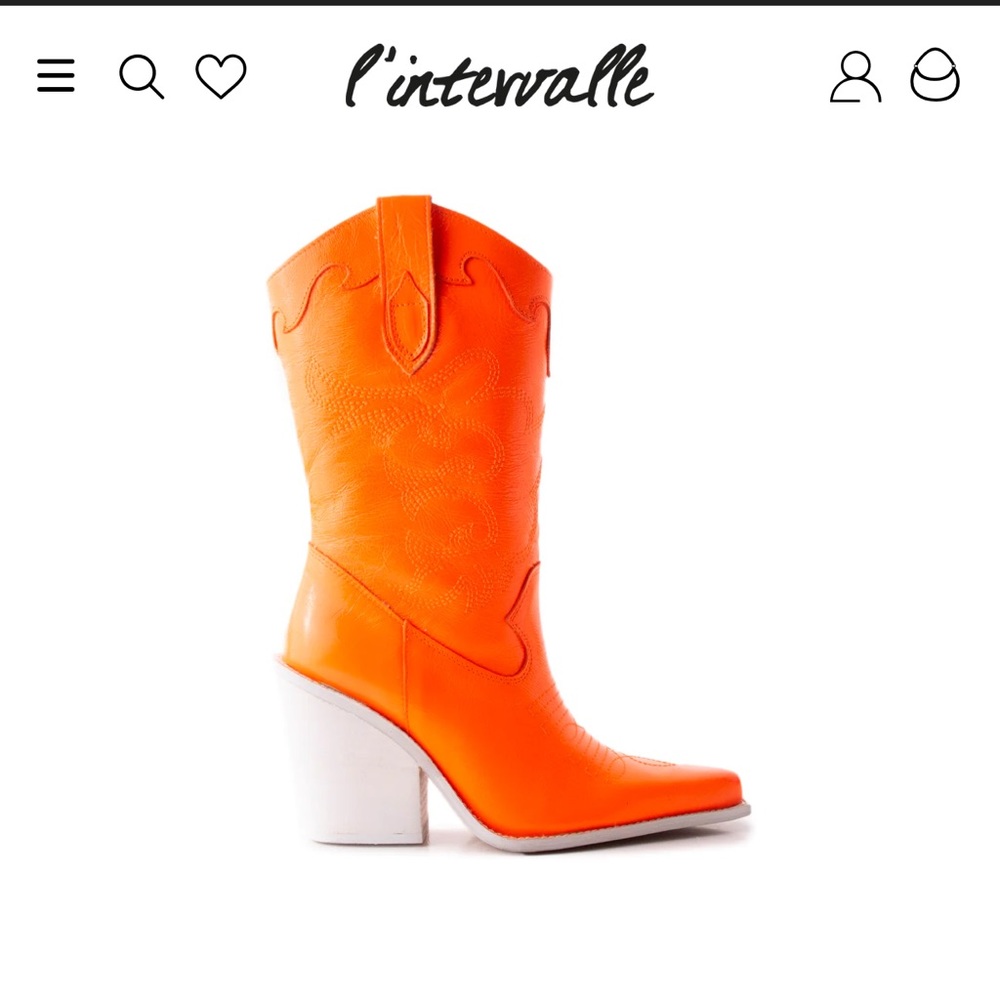 L'INTERVALLE Orange Heeled Boots